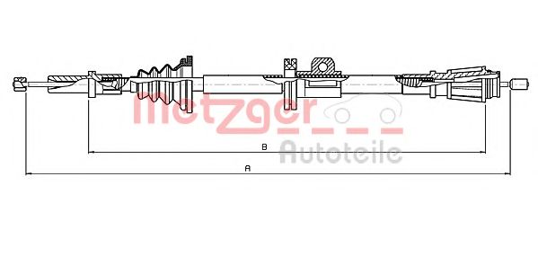 Трос ручного тормоза METZGER 10.8061
