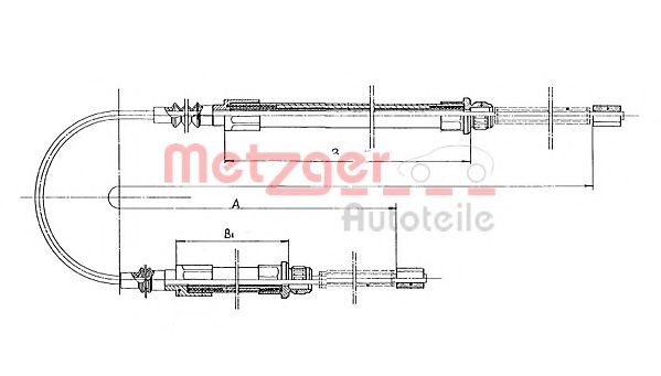 Трос ручного тормоза METZGER 1171.1