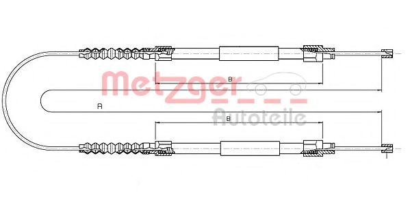 Трос ручного тормоза METZGER 1171.11