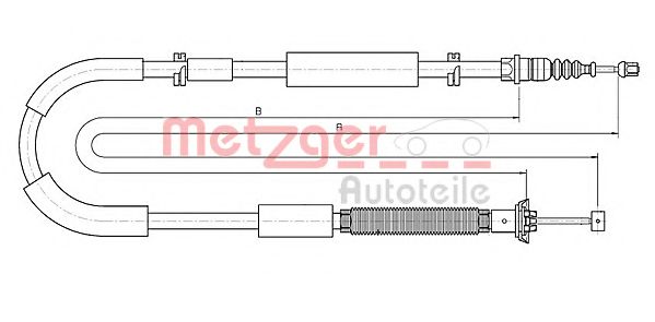 Трос ручного тормоза METZGER 12.0722