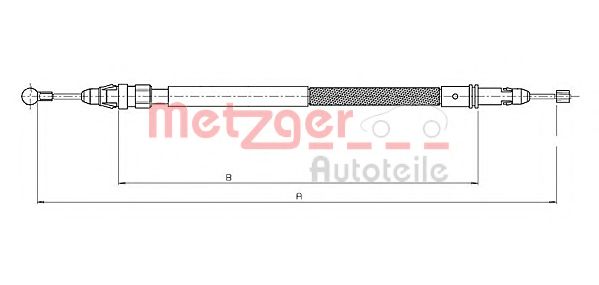 Трос ручного тормоза METZGER 12.0744