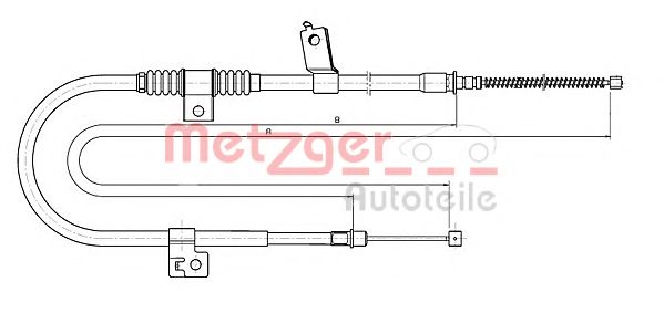 Трос ручного тормоза METZGER 17.2291