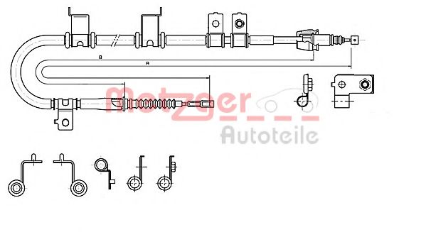 Трос ручного тормоза METZGER 17.2575