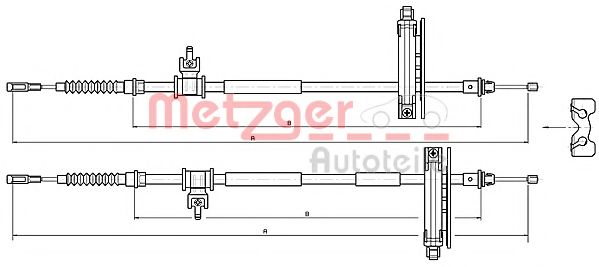 Трос ручного тормоза METZGER 10.5359