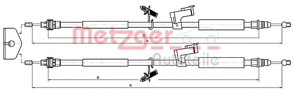 Трос ручного тормоза METZGER 10.5368