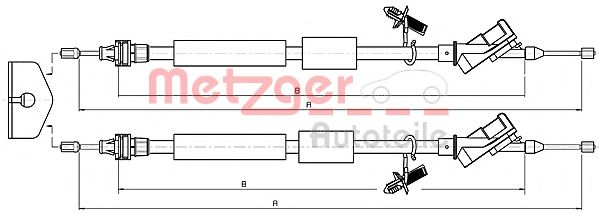 Трос ручного тормоза METZGER 10.5371