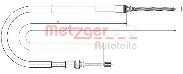 Трос ручного тормоза METZGER 10.6033