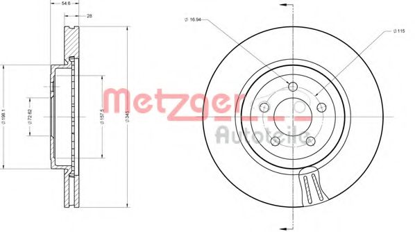 Тормозной диск METZGER 6110127 Тормозной диск METZGER 6110127
