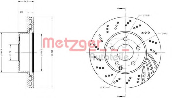 Тормозной диск METZGER 6110453 Тормозной диск METZGER 6110453