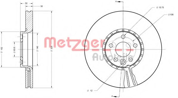Тормозной диск METZGER 6110575 Тормозной диск METZGER 6110575