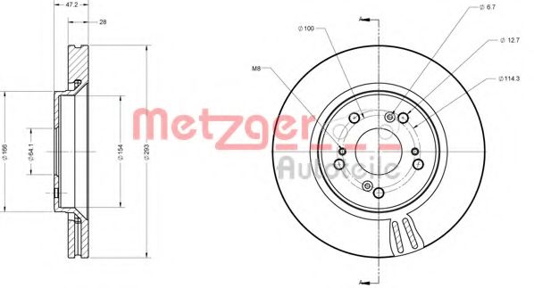 Тормозной диск METZGER 6110584 Тормозной диск METZGER 6110584