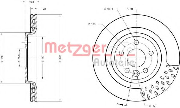Тормозной диск METZGER 6110590 Тормозной диск METZGER 6110590