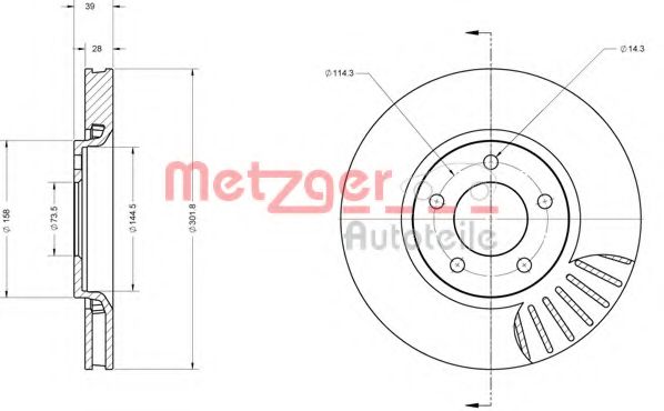 Тормозной диск METZGER 6110622 Тормозной диск METZGER 6110622