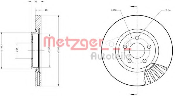 Тормозной диск METZGER 6110709 Тормозной диск METZGER 6110709