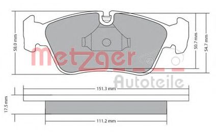 Тормозные колодки METZGER 1170019