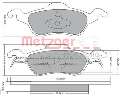 Тормозные колодки METZGER 1170038