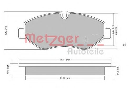 Тормозные колодки METZGER 1170040