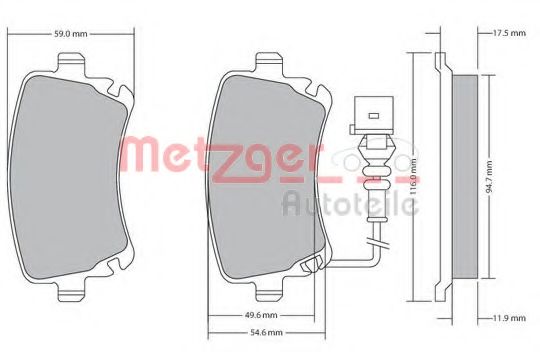 Тормозные колодки METZGER 1170051