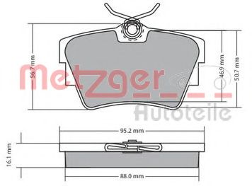 Тормозные колодки METZGER 1170067