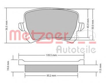 Тормозные колодки METZGER 1170116