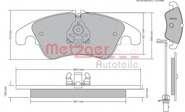 Тормозные колодки METZGER 1170127