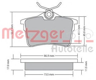 Тормозные колодки METZGER 1170139