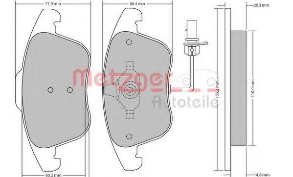 Тормозные колодки METZGER 1170156