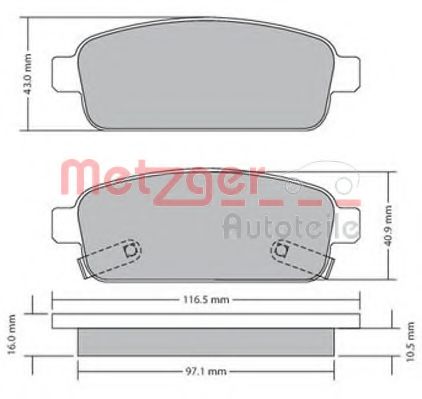 Тормозные колодки METZGER 1170164