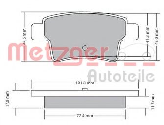 Тормозные колодки METZGER 1170264