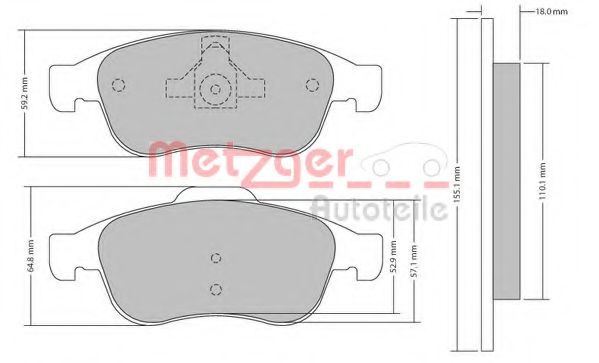 Тормозные колодки METZGER 1170265