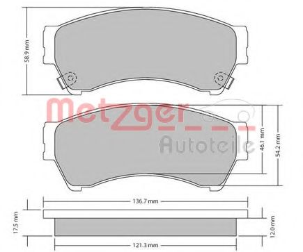 Тормозные колодки METZGER 1170270