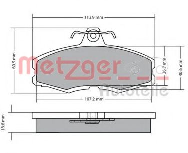 Тормозные колодки METZGER 1170286
