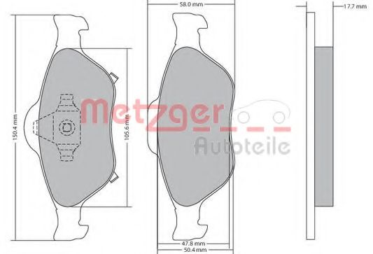 Тормозные колодки METZGER 1170287