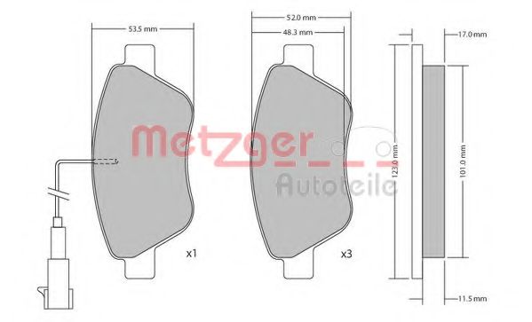Тормозные колодки METZGER 1170296