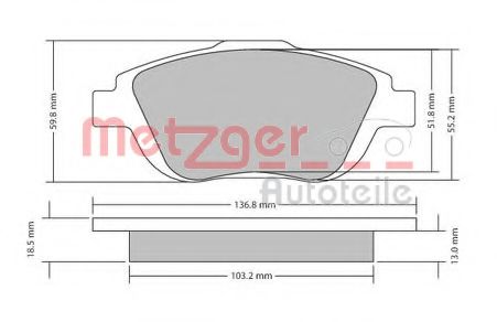 Тормозные колодки METZGER 1170326
