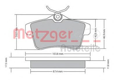 Тормозные колодки METZGER 1170335