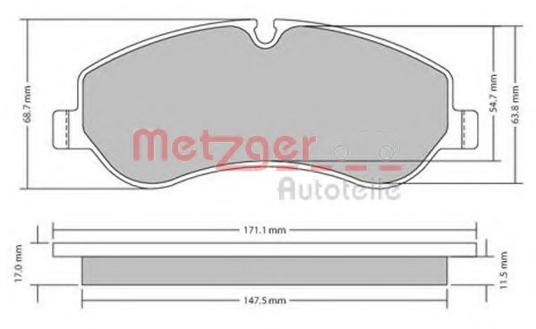 Тормозные колодки METZGER 1170349
