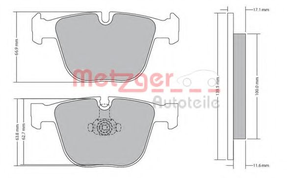 Тормозные колодки METZGER 1170356