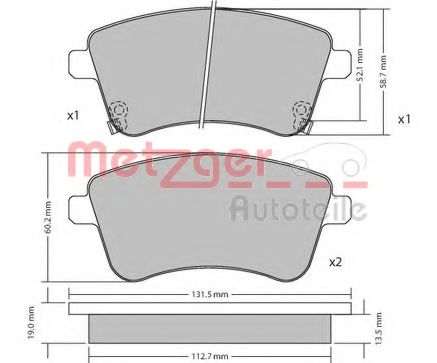 Тормозные колодки METZGER 1170359