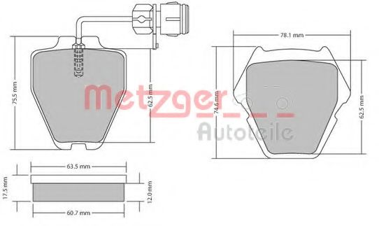 Тормозные колодки METZGER 1170364