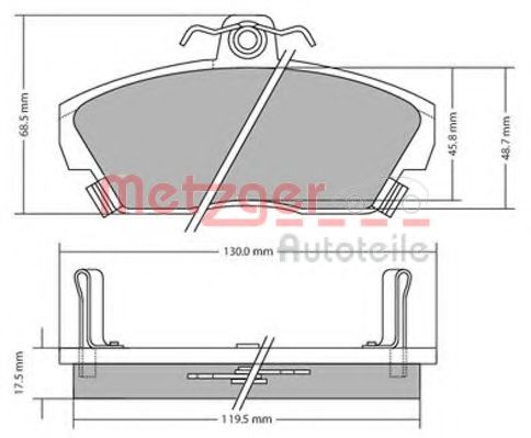 Тормозные колодки METZGER 1170372