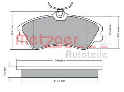 Тормозные колодки METZGER 1170377