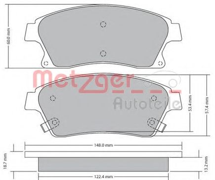 Тормозные колодки METZGER 1170393