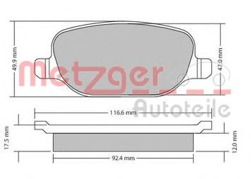Тормозные колодки METZGER 1170403