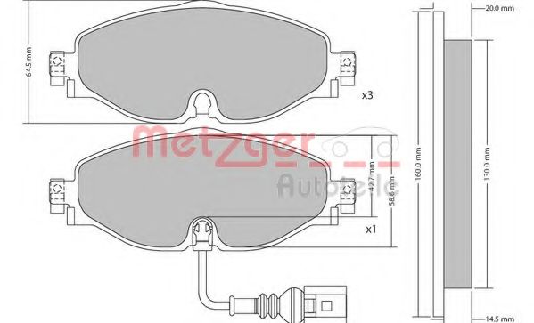 Тормозные колодки METZGER 1170411