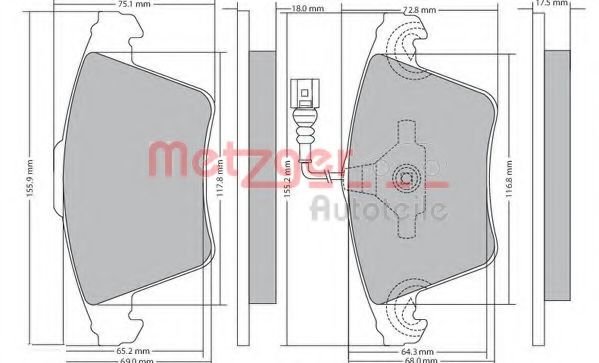 Тормозные колодки METZGER 1170422