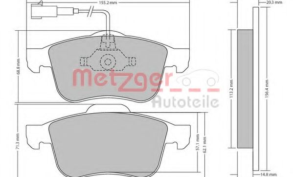 Тормозные колодки METZGER 1170424