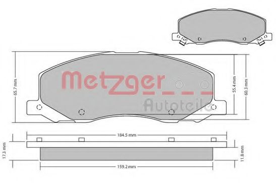 Тормозные колодки METZGER 1170468