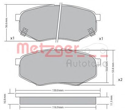 Тормозные колодки METZGER 1170524