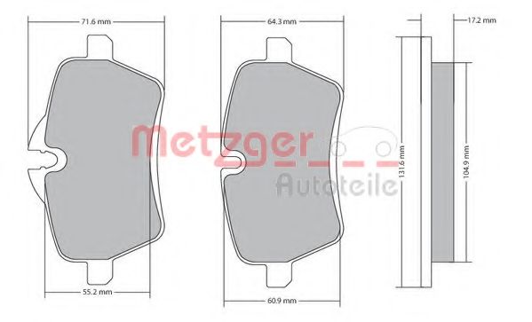 Тормозные колодки METZGER 1170561